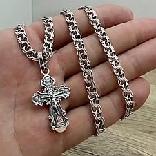 Срібний хрестик з ланцюжком Срібло 925 проби, фото 2