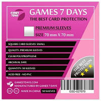 Протектор для карт Games7Days 70 х 70 мм, Square Small, 50 шт (PREMIUM) (GSD-027070) o