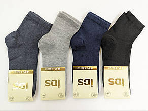 Дитячі шкарпетки середні IDS однотонні,  бавовна 12 пар/уп мікс кольорів