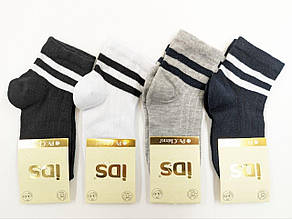 Дитячі шкарпетки середні IDS смужки,  бавовна 12 пар/уп мікс кольорів