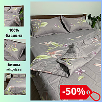Сатиновое постельное белье с летним одеялом Евро комплект постельного белья с 2 наволочками Микросатин