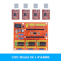 Плата расширения для ЧПУ Arduino CNC Shield v4 и драйвера A4988