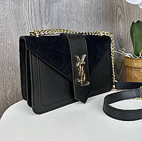 Жіноча замшева міні сумочка клатч, маленька сумка замша міні-сумка Золото