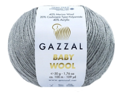 Нитки пряжа для в'язання напіввовна BABY WOOL XL GAZZAL Бебі вул хл Газзаєв № 818