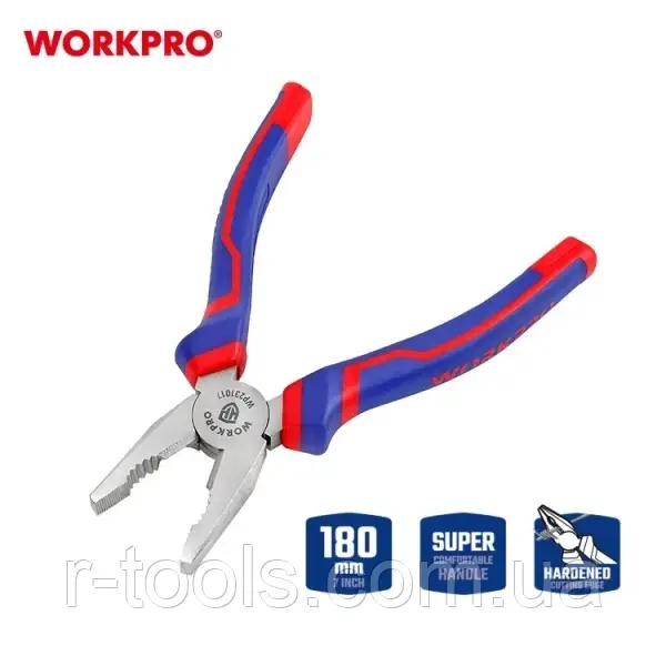 Плоскогубці 180 мм Ni-Fe Workpro PRO WP231017