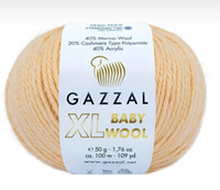 Нитки пряжа для вязания полушерсть BABY WOOL XL GAZZAL Беби вул хл Газзал №839 - персиковый