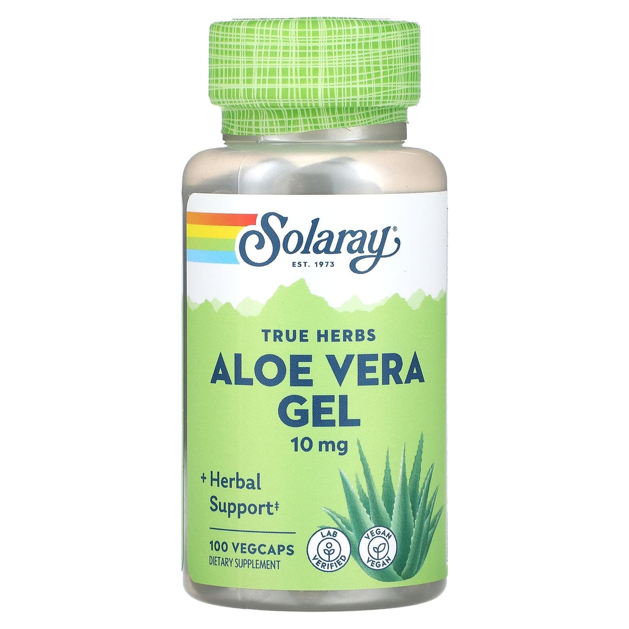 Алое вера 2000 мг Solaray Aloe Vera Gel концентрований гель 100 рослинних капсул