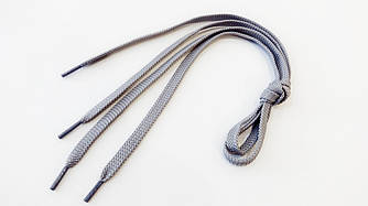Шнурки плоскі 80 см. 8 мм.п.е.темно-сірі
