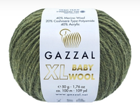 Нитки пряжа для вязания полушерсть BABY WOOL XL GAZZAL Беби вул хл Газзал №840 - темно-зеленый