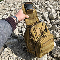 Качественная тактическая сумка, укрепленная мужская сумка рюкзак тактическая слинг. XE-550 Цвет: койот mun