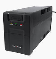 ДБЖ 600 LogicPower 600VA-P (2 євророзетки.5 ступ. 7.5 Ah 12V Пластик)