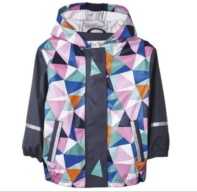 Куртка для дівчинки водонепроникна неутеплена Трикутники Lupilu 98/104см, фото 1