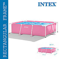Каркасный прямоугольный бассейн (220-150-60см, 1662л) Intex 28266 Розовый