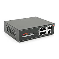 4х портовий PoE Full Gigabit комутатор ONV-H3064P, 4xPoe1000Мбіт + 2х1000 Мбіт, IEEE802.3af/at, загальна