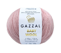 Нитки пряжа для вязания Baby wool Gazzal Беби вул Газзал №845 - роза