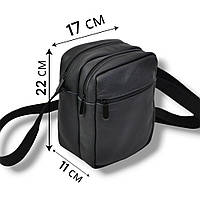 Сумка мессенджер из натуральной кожи, мужская большая сумка на 4 кармана с NO-282 черной молнией mun