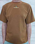 Чоловіча футболка койот з логотипом (оверсайс) розміри S,M,L,XL,XXL