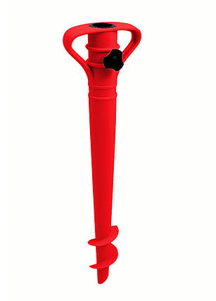 Підставка-гвинт для садової парасолі Adriatic пластикова червона, 43 см, фото 2
