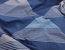 Односпальний комплект синьої постільної білизни для чоловіка з абстрактним принтом 150*220 з Бязі Gold Черешенка, фото 3