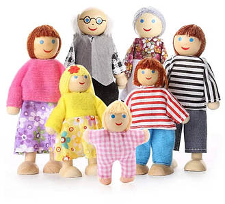 Набір лялькової сім'ї для ігрового будиночка.