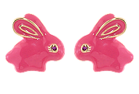 Серьги Xuping Позолота 18K пусеты "Розовые кролики с эмалью"