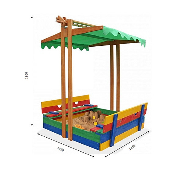 Пісочниця дерев'яна кольорова