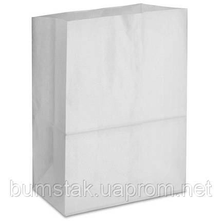 Паперовий пакет білий 260x150x350 мм 100 шт., фото 2