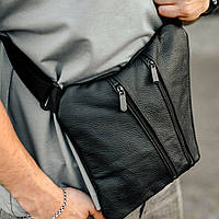 Кожаный Слинг: Надежность и стиль - Черная сумка через плечо