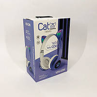 Детские аудио наушники Cat VZV 23M | Беспроводные наушники с ушками котика | Наушники детские PS-332 с ушками