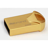 USB флеш наель Mibrand 64GB Hawk Gold USB 2.0 (MI2.0/HA64M1G) o