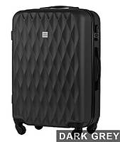 Чемодан средний из качественного пластика wings дорожный чемодан М средний чемодан серый чемодан на колесах