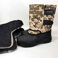 Мужские резиновые ботинки Размер 42 (27.5см) | Зимние мужские ботинки на меху | Военные JN-919 сапоги зимние