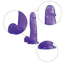 Фалоімітатор на присосці з мошонкою Ділдо реалістичний Jelly Studs Faloimitator гумовий фалос