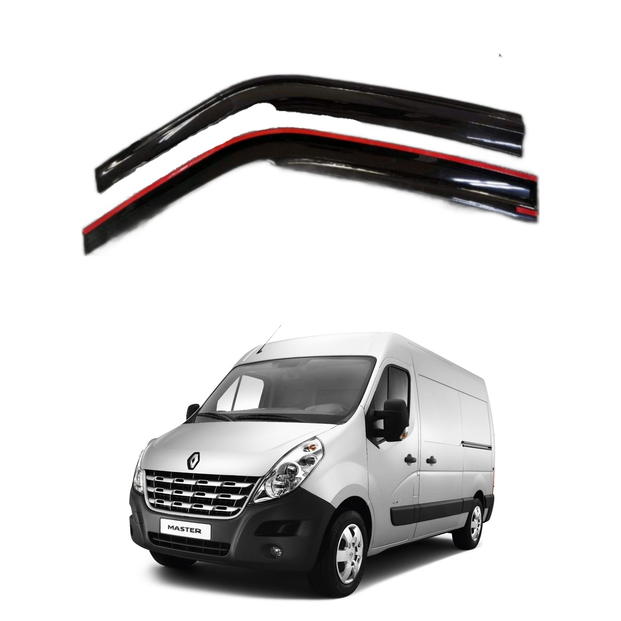 Дефлектори вікон вітровики Renault Master 3 / Opel Movano 3 (2010-2023) на скотчі SunPlex