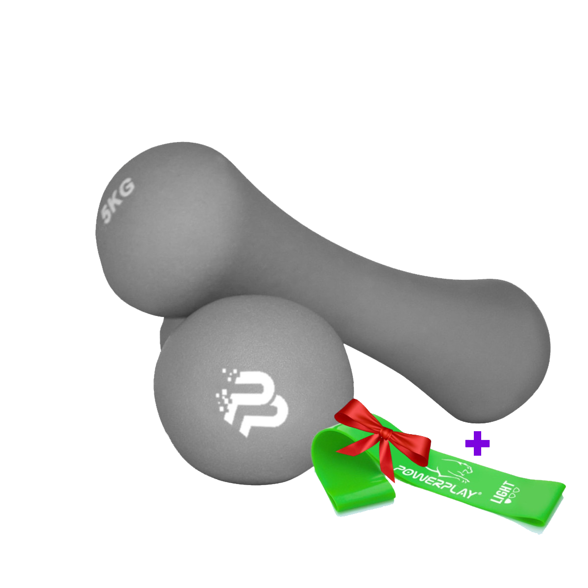 Гантель неопренова 2*5 кг. PowerPlay 4126 Spartacus Сірі (2шт.)