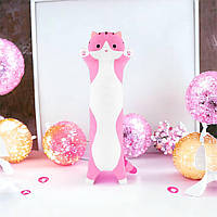 Мягкая плюшевая игрушка Длинный Кот Батон котейка-подушка 50 см. NG-335 Цвет: розовый mun