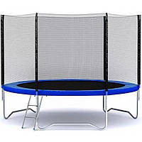 Батут 312 см Neo-Sport детский прыжковый наружная защитная сетка и лестница