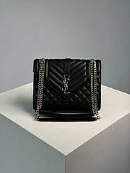 Жіноча сумка Ів Сен Лоран чорна Yves Saint Laurent Black Envelope Medium In Quilted