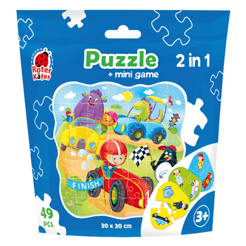 Пазл у дой-пак упаковці 2 в 1 «Машини» Vladi Toys (5903858960753)