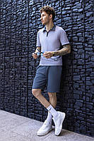 Костюм чоловічий прогулянковий футболка поло і шорти, фото 2