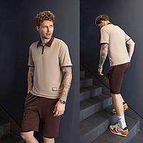 Костюм чоловічий прогулянковий футболка поло і шорти, фото 4