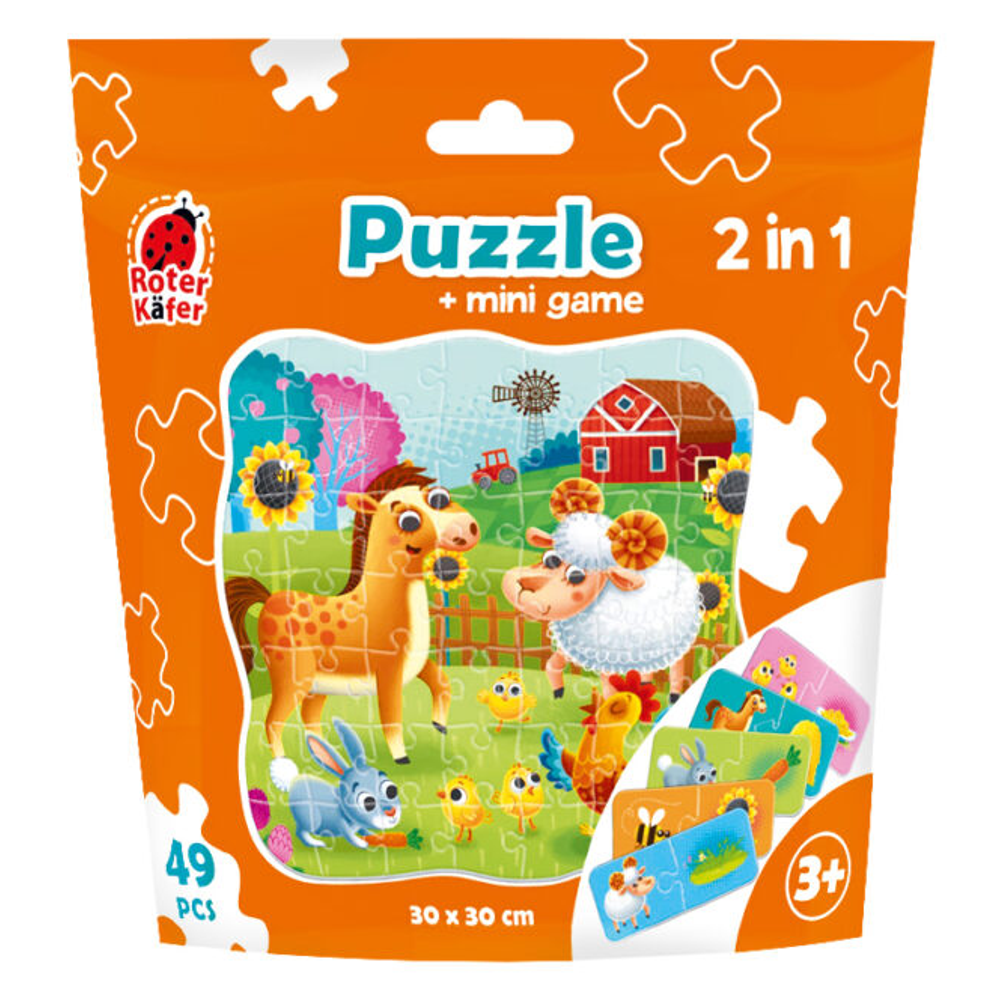 Пазл у дой-пак упаковці 2 в 1 «Ферма» Vladi Toys (5903858960777), фото 1