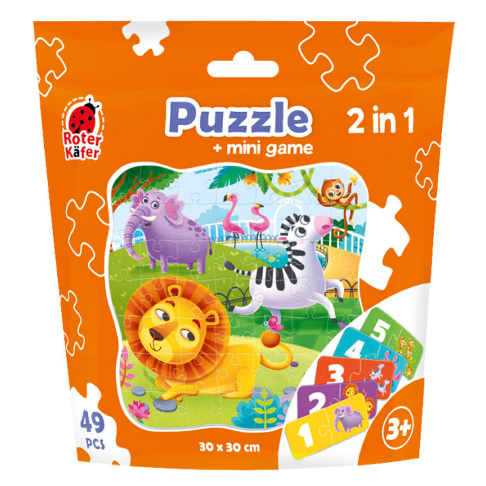 Пазл у дой-пак упаковці 2 в 1 «Зоопарк» Vladi Toys (5903858960784)