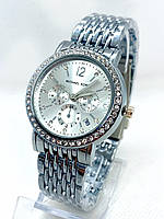 Часы женские наручные в стиле Mісhаеl Коrs (Майкл Корс), серебристые с белым циферблатом ( код: IBW894SO )