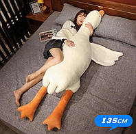 Популярная плюшевая игрушка Гусь Обнимусь белый 135 см ОПТОМ большая мягкая игрушка-подушка для обнимашек chi