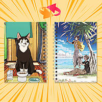 Блокнот А6 на пружині в клітинку 48 арк. Umibe no Etranger / Незнайомець на березі моря 002