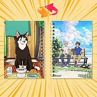 Блокнот А6 на пружині в клітинку 48 арк. Umibe no Etranger / Незнайомець на березі моря 004