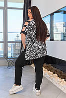 Костюм жіночий брючний із софту блуза і брюки (Батал), фото 3