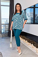 Костюм жіночий брючний із софту блуза і брюки (Батал), фото 5