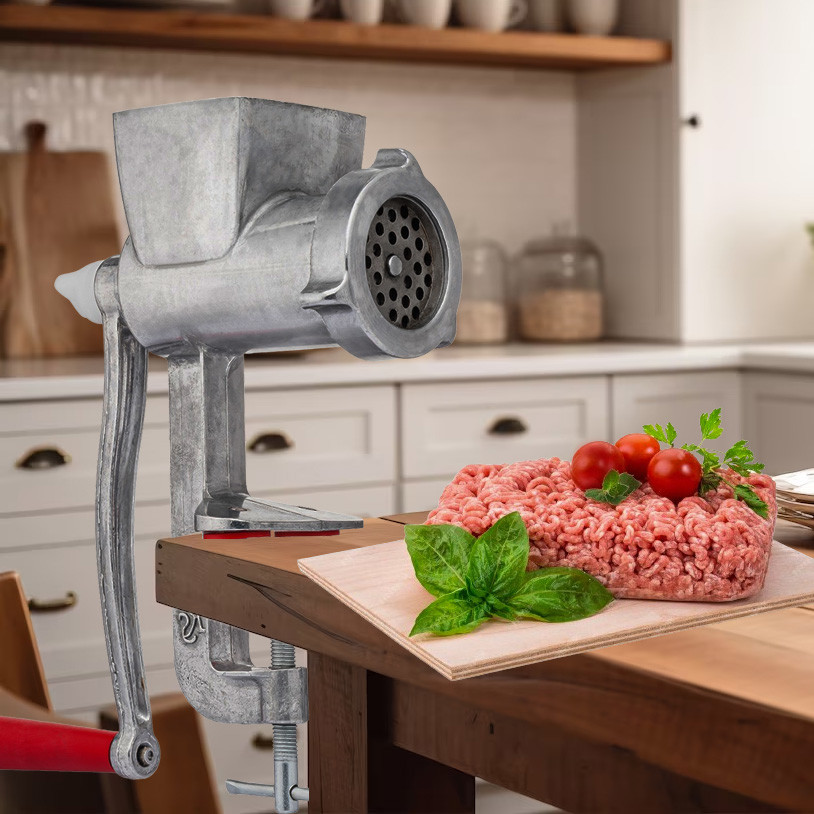 М'ясорубка ручна механічна в коробці Харків RS-103 33 кг/год з квадратним горлом, фото 1